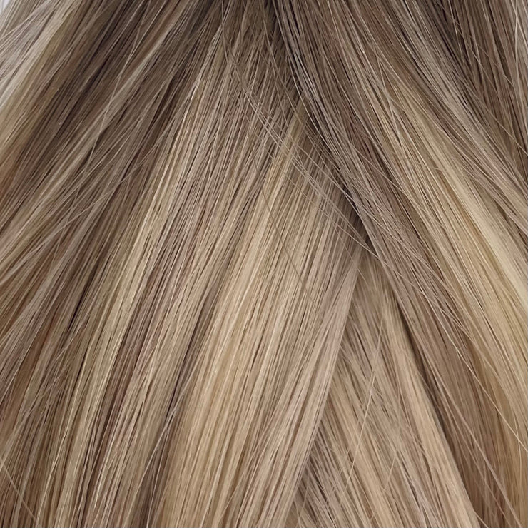 Custom bespoke shades Australian nanotip hair extensions from a single donor, 100% human virgin hair, double drawn, thick from root to tip, ethically produced