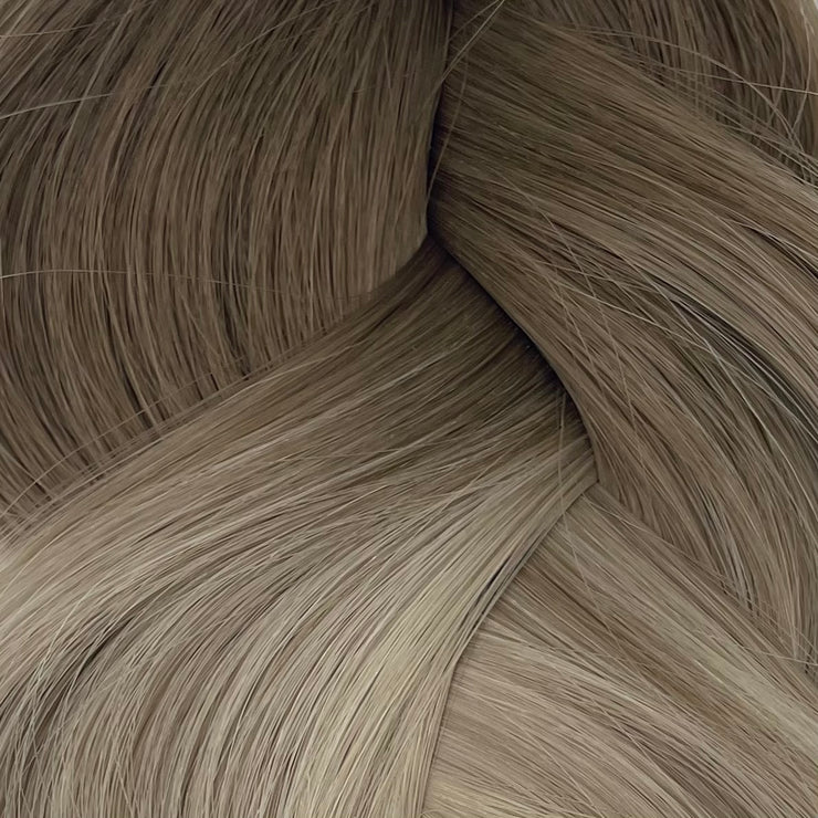 Custom bespoke shades Australian nanotip hair extensions from a single donor, 100% human virgin hair, double drawn, thick from root to tip, ethically produced