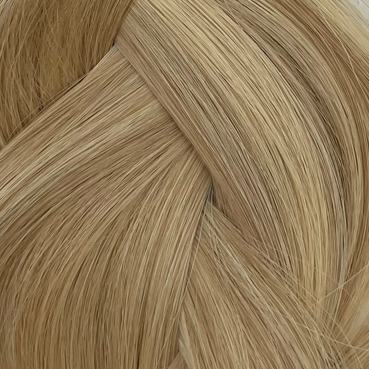 Ethically produced Australian nano tip hair extensions in highlighted  piano shades, double drawn, sourced from a single donor, 100% human virgin hair, thick from root to tip for a full, luxurious look