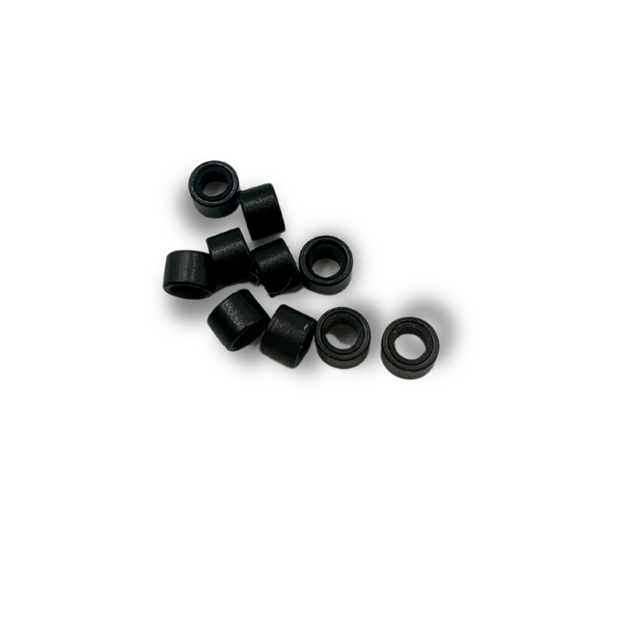 pre-loaded micro beads. Specifically designed for weft and I-tip hair extensions, these beads feature a silicone lining that ensures a secure and comfortable grip without damaging your natural hair. The pre-loaded design allows for a fast and efficient set-up, enabling quicker loading on your looping tool. 