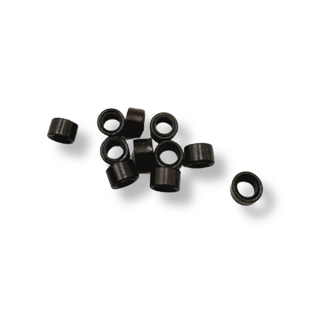 pre-loaded micro beads. Specifically designed for weft and I-tip hair extensions, these beads feature a silicone lining that ensures a secure and comfortable grip without damaging your natural hair. The pre-loaded design allows for a fast and efficient set-up, enabling quicker loading on your looping tool. 