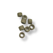pre-loaded micro beads. Specifically designed for weft and I-tip hair extensions, these beads feature a silicone lining that ensures a secure and comfortable grip without damaging your natural hair. The pre-loaded design allows for a fast and efficient set-up, enabling quicker loading on your looping tool. 