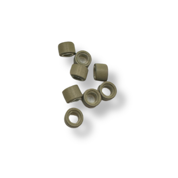 pre-loaded micro beads. Specifically designed for weft and I-tip hair extensions, these beads feature a silicone lining that ensures a secure and comfortable grip without damaging your natural hair. The pre-loaded design allows for a fast and efficient set-up, enabling quicker loading on your looping tool. 