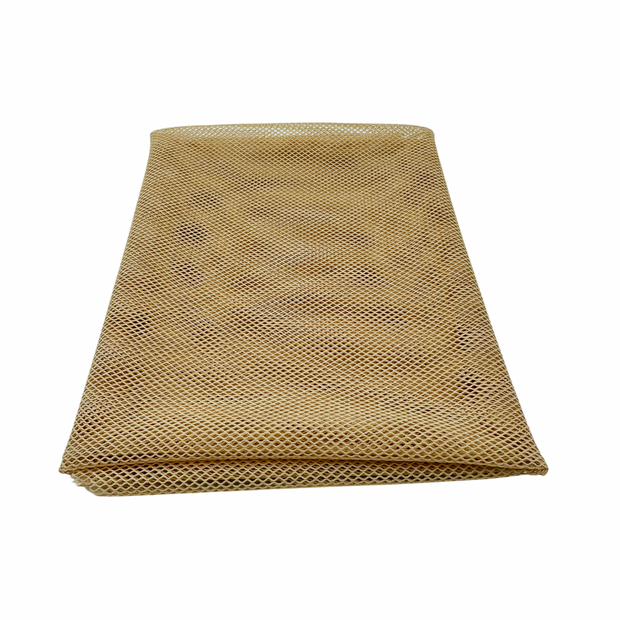 close-up of a 4-way stretch mesh demonstrating its superior elasticity. Designed for use in hair loss systems, this mesh provides excellent breathability and a snug fit, enhancing the overall longevity of the installation