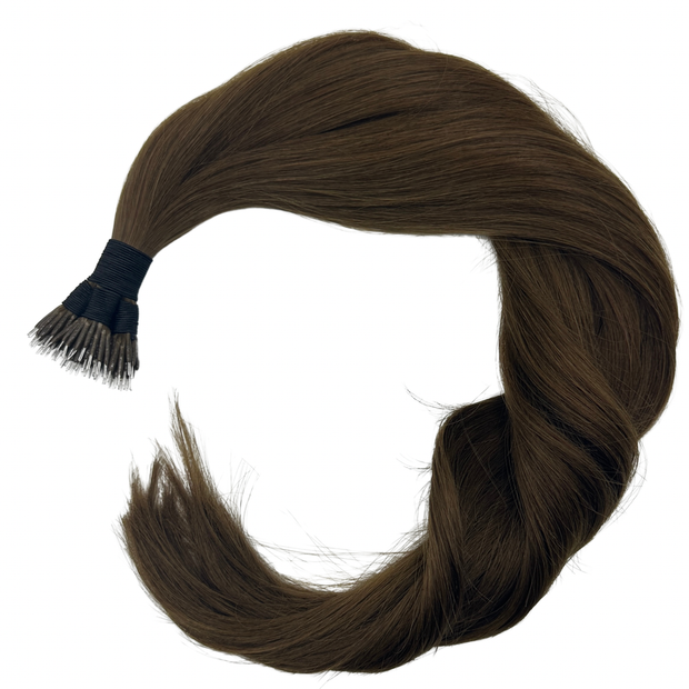 Solid shades double drawn Australian nanotip hair extensions, sourced from a single donor, 100% human virgin hair, thick from root to tip, ethically produced for premium quality and volume