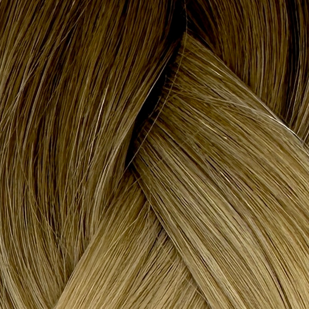Custom bespoke shades Australian nanotip hair extensions from a single donor, 100% human virgin hair, double drawn, thick from root to tip, ethically produced