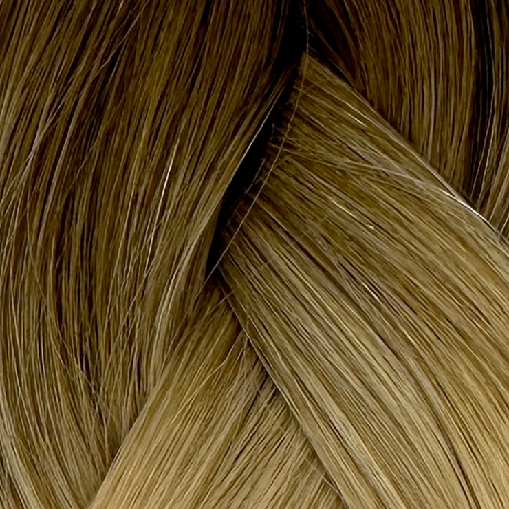 Custom bespoke shades Australian nanotip hair extensions from a single donor, 100% human virgin hair, double drawn, thick from root to tip, ethically produced