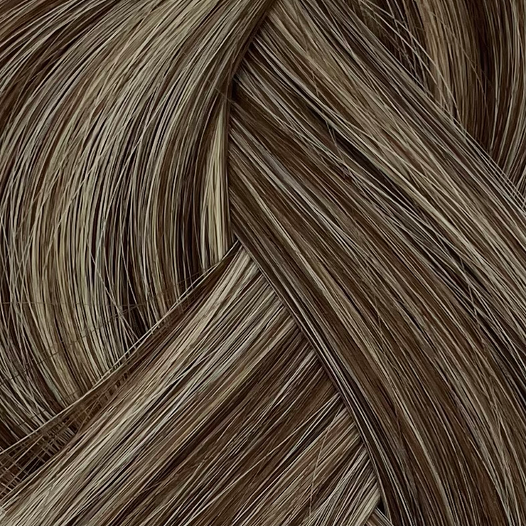 Ethically produced Australian nano tip hair extensions in highlighted  piano shades, double drawn, sourced from a single donor, 100% human virgin hair, thick from root to tip for a full, luxurious look