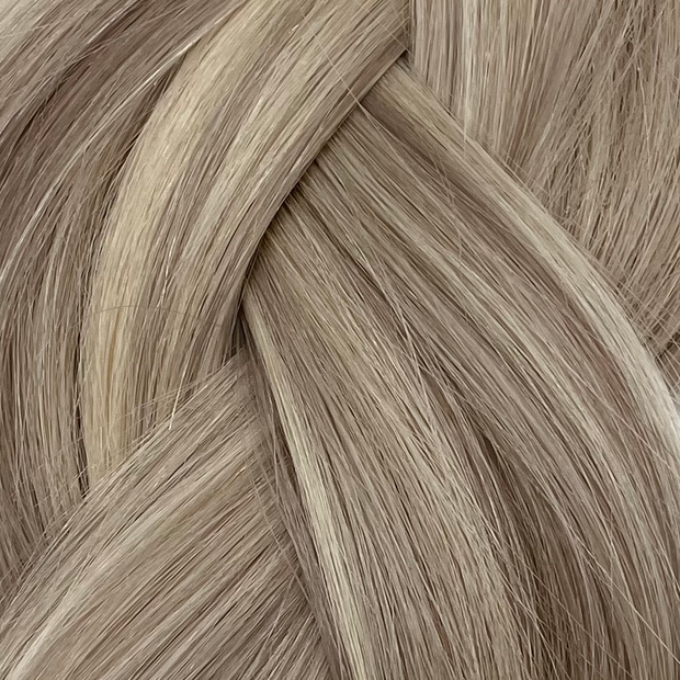 Ethically produced Australian nano tip hair extensions in highlighted  piano shades, double drawn, sourced from a single donor, 100% human virgin hair, thick from root to tip for a full, luxurious look