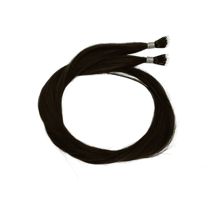 Solid shades double drawn Australian nanotip hair extensions, sourced from a single donor, 100% human virgin hair, thick from root to tip, ethically produced for premium quality and volume