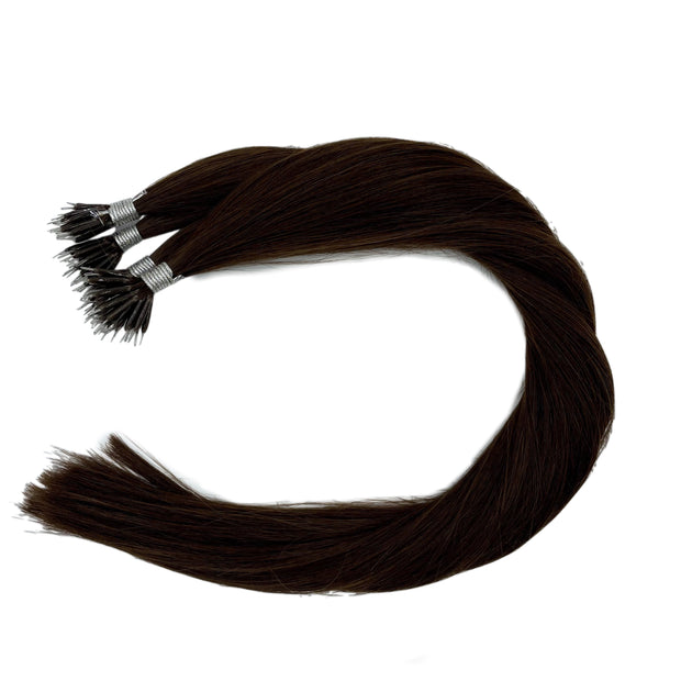 Solid shades double drawn Australian nanotip hair extensions, sourced from a single donor, 100% human virgin hair, thick from root to tip, ethically produced for premium quality and volume