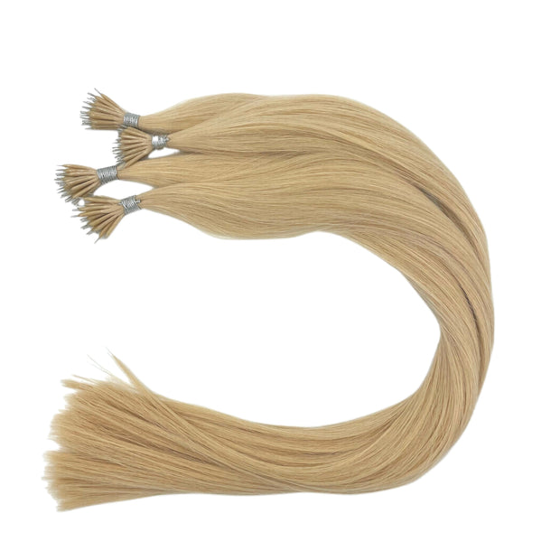 Solid shades double drawn Australian nanotip hair extensions, sourced from a single donor, 100% human virgin hair, thick from root to tip, ethically produced for premium quality and volume