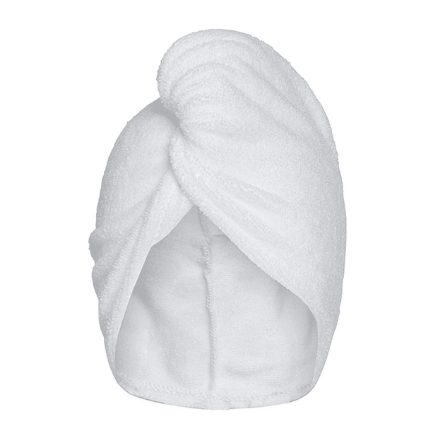 Microfiber hair towel turban offering enhanced hair protection by reducing friction and damage, safeguarding natural hair and extensions. Highly absorbent fibres for time-saving efficiency, quickly soaking up excess moisture to reduce drying time. Microfibre fabric helps reduce frizz and prevent breakage, leaving hair silky smooth and manageable