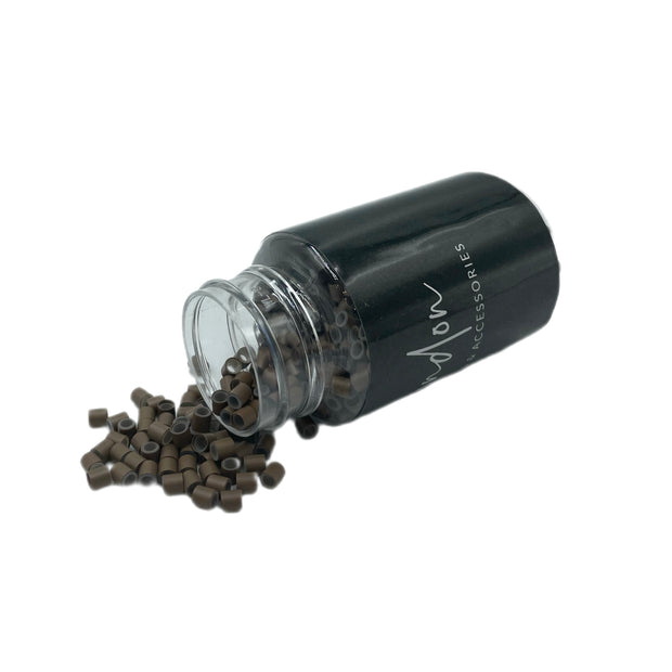 Copper silicone lined micro beads for secure and comfortable micro bead or weft hair extensions.