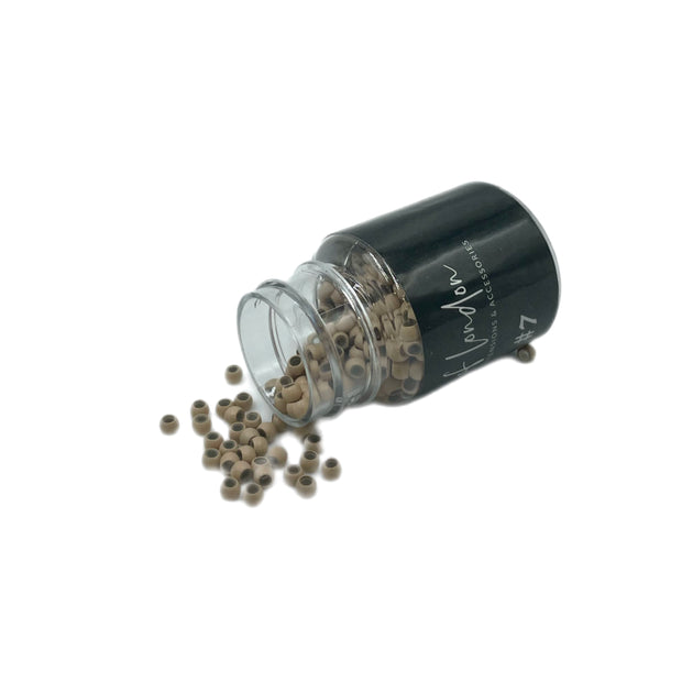 Nano ring silicone lined beads for discreet and durable nano tip hair extensions