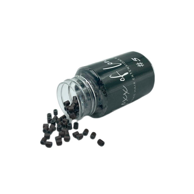Copper silicone lined micro beads for secure and comfortable micro bead or weft hair extensions.
