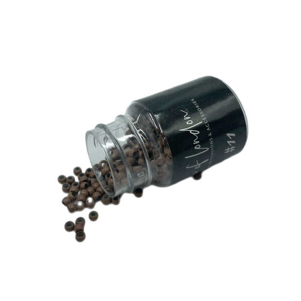 Nano ring silicone lined beads for discreet and durable nano tip hair extensions