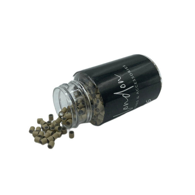 Copper silicon lined micro beads for secure and comfortable hair extensions
